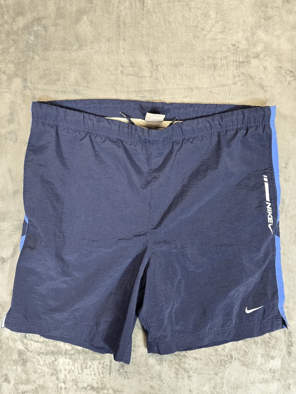 Y2K Nike Lined Swim Shorts Size Small Fits Medium Blue